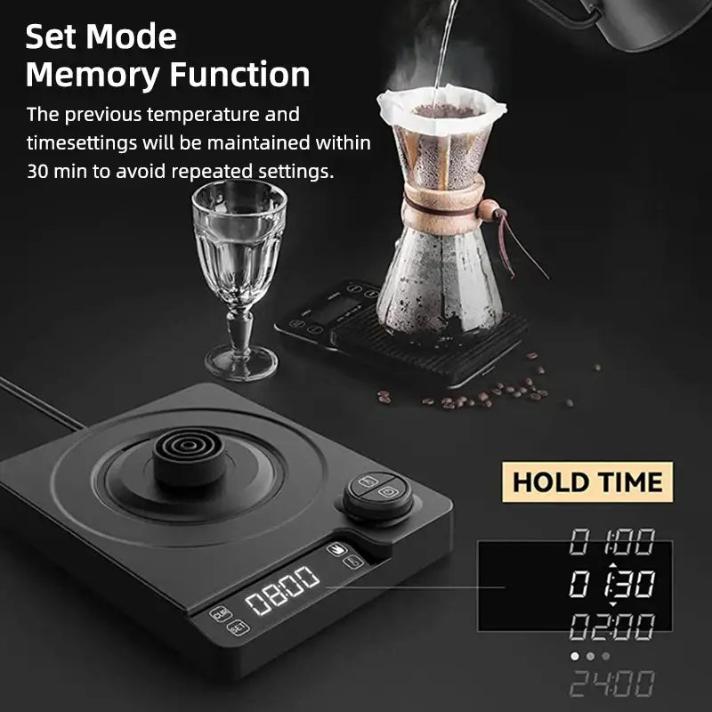 Digital coffee scale with timer for Electric Kettle 1.0 L Goose Neck Hand Brew