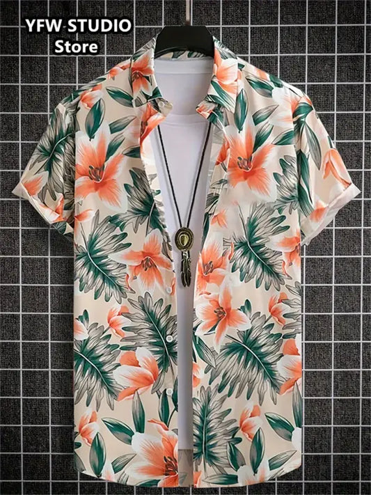 Fashion 3D Printed Summer Hawaiian Short Sleeve Beach Blouse Shirt