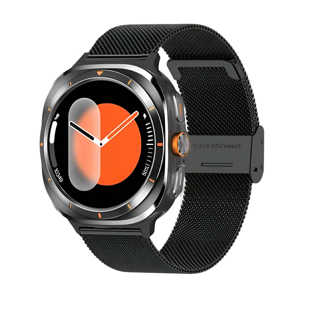 Lifestyle image of Boxuxing Smart Watch worn during workout/tracking steps