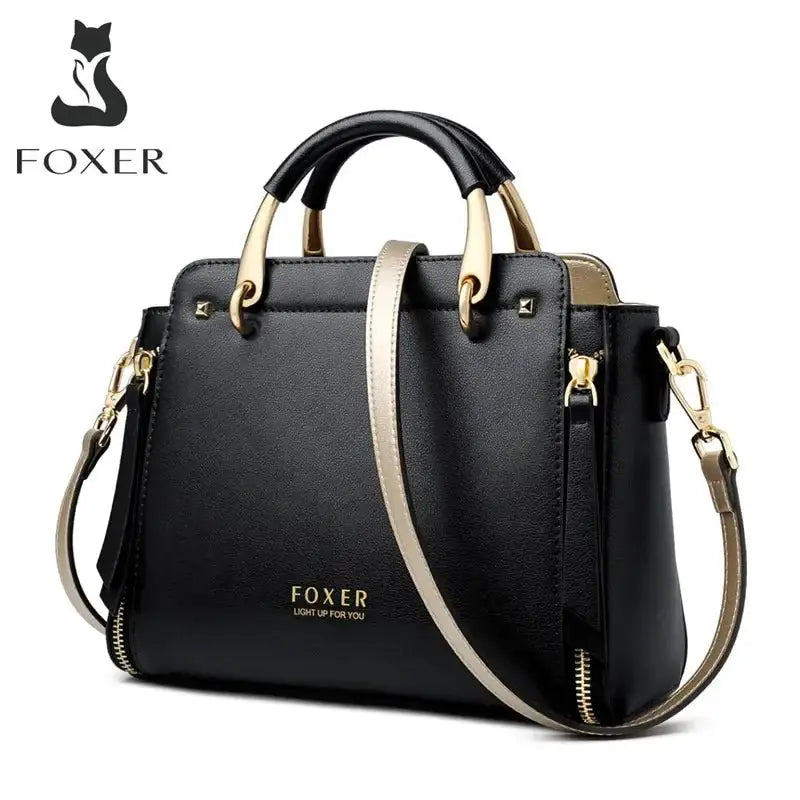 FOXER Women Crossbody Shoulder Bags Female Split Leather Handle Bags Large Capacity Handbags Stylish Cross-body Purse Chic Totes - laurichshop