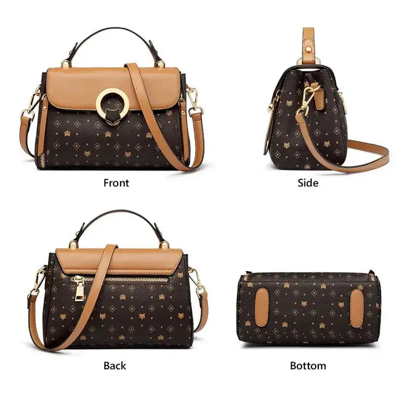 FOXER Women's Bag PVC Leather Vintage Signature Totes Retro Fashion Female Handbag Casual Ladies Travel Shoulder Crossbody Bags - laurichshop