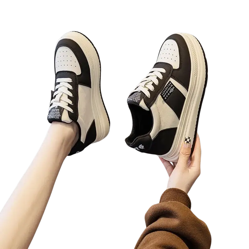 Fujin 7cm Genuine Leather Hidden Heel Breathable Chunky