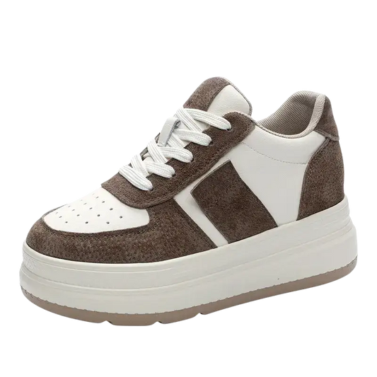 Fujin 7cm Genuine Leather Hidden Heel Breathable Chunky