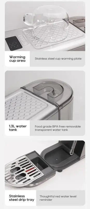 HiBREW 20 Bar Semi Automatic Espresso Coffee Machine Temperature Adjustable