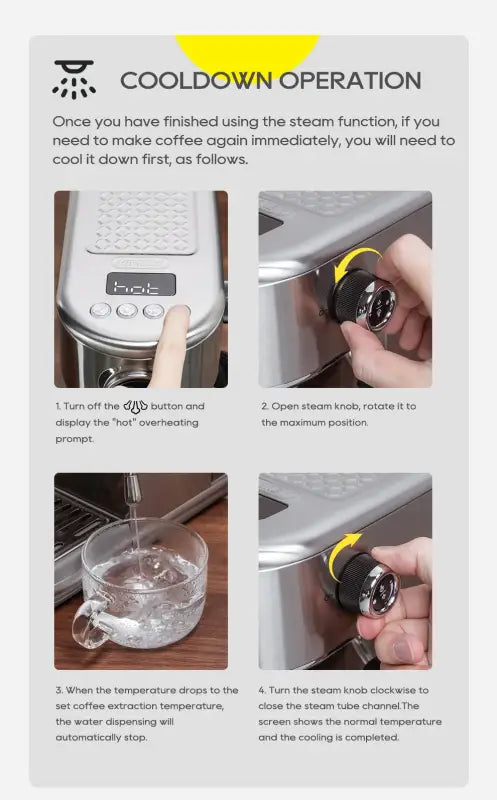 HiBREW 20 Bar Semi Automatic Espresso Coffee Machine Temperature Adjustable