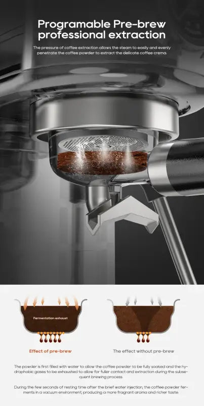HiBREW 20 Bar Semi Automatic Espresso Coffee Machine Temperature Adjustable