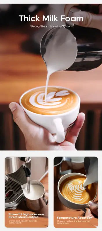 HiBREW 20 Bar Semi Automatic Espresso Coffee Machine Temperature Adjustable