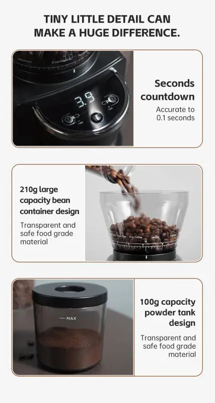 HiBREW Automatic Burr Mill Electric Coffee Grinder with 31 Gears for Espresso
