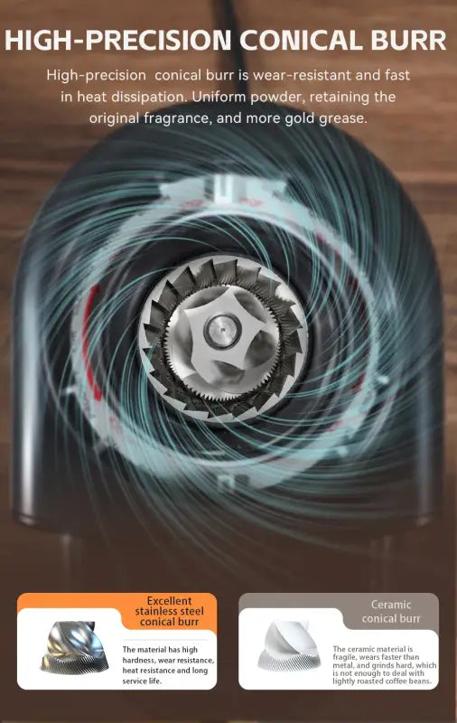 HiBREW Automatic Burr Mill Electric Coffee Grinder with 31 Gears for Espresso