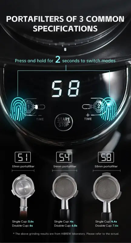 HiBREW Automatic Burr Mill Electric Coffee Grinder with 31 Gears for Espresso