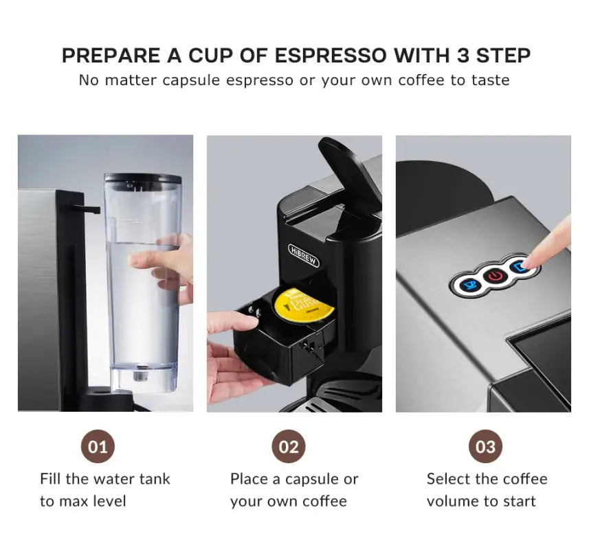 HiBREW Coffee Machine 4 in 1 Multiple Capsule Espresso