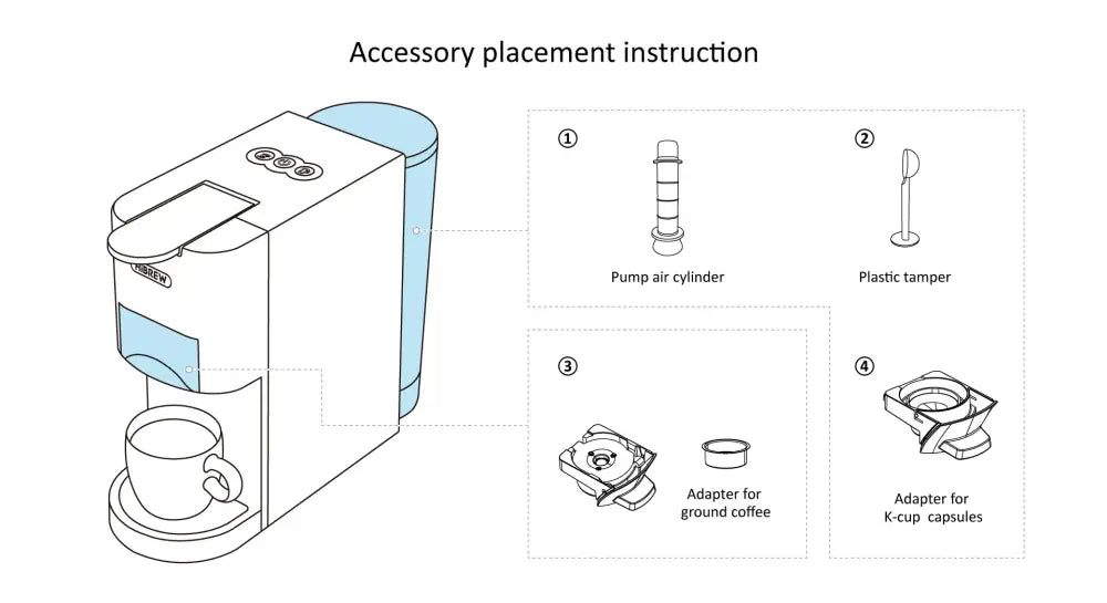 HiBREW Coffee Machine 4 in 1 Multiple Capsule Espresso