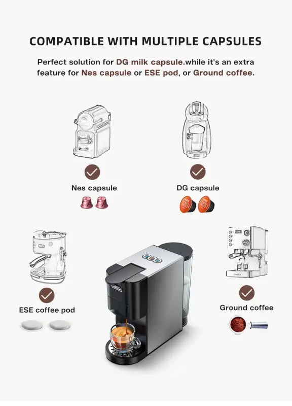 HiBREW Coffee Machine 4 in 1 Multiple Capsule Espresso