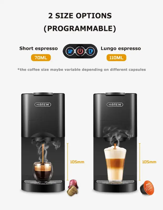 HiBREW Coffee Machine 4 in 1 Multiple Capsule Espresso