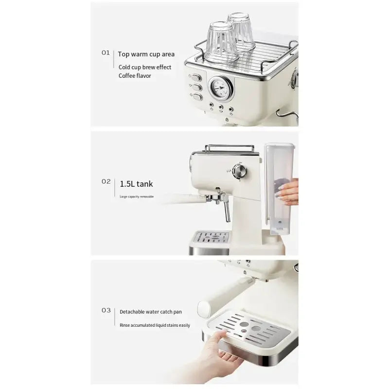 Houselin Professional 20-Bar Espresso Coffee Machine with Milk Frother