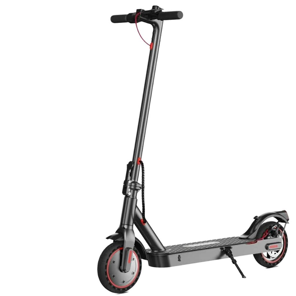Electric scooter with remote control on a white background