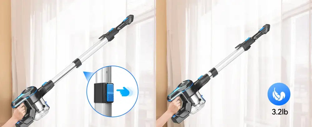 INSE Cordless Vacuum Cleaner 20Kpa Lightweight Stick with 2200mAh Battery