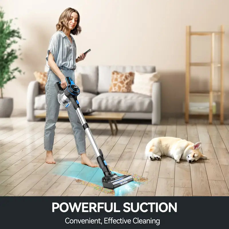 INSE Cordless Vacuum Cleaner 20Kpa Lightweight Stick with 2200mAh Battery