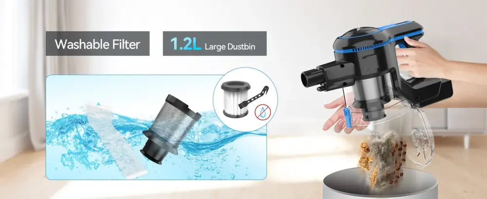 INSE Cordless Vacuum Cleaner 20Kpa Lightweight Stick with 2200mAh Battery