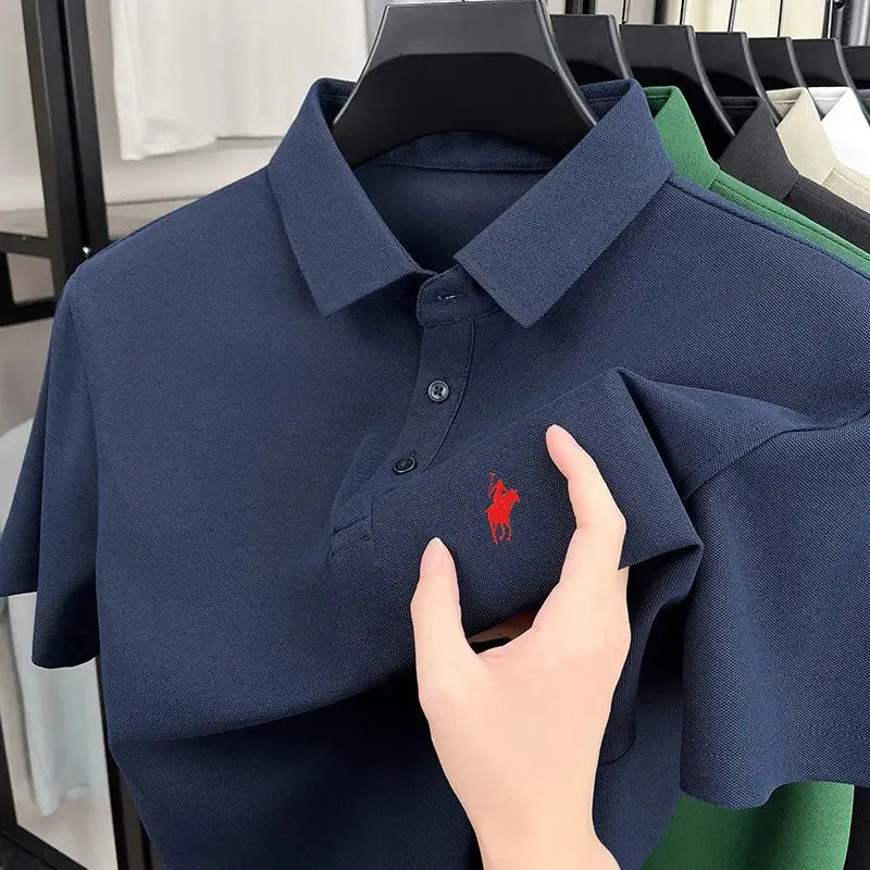 Men's Polo Horse Embroidery Label Fashion Casual Breathable T-shirt