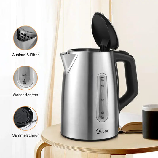 Midea Stainless Steel Kettle with Temperature Setting And Vast Volume