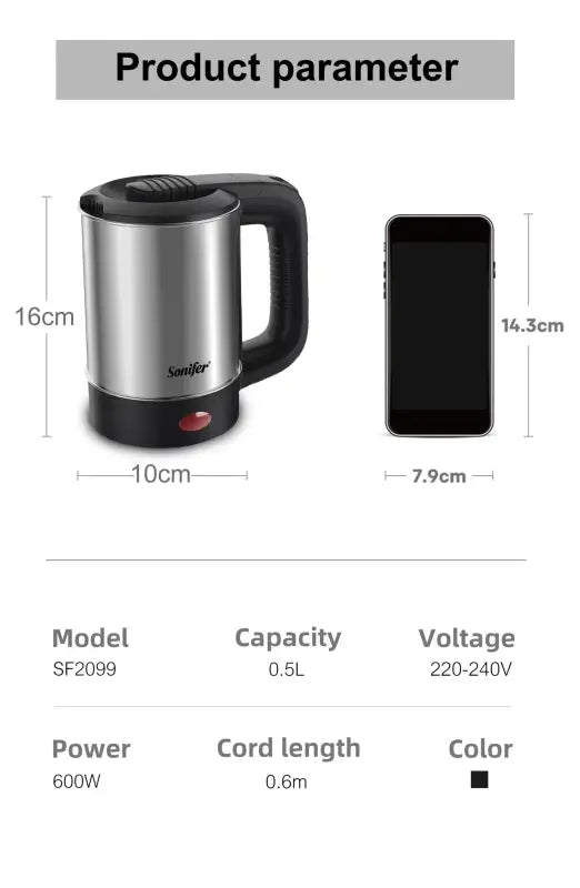 Mini Electric Stainless Steel Tea And Coffee Kettle