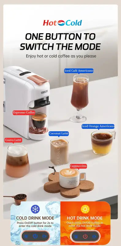 Multiple Capsule Coffee Machine Hot/Cold