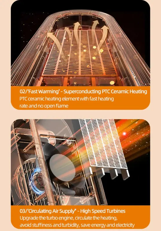 New 1200 W Portable Touch Screen Remote Control Space Heater For Home