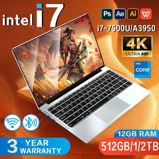 Office Laptop Windows 11 intel core i7-7500U/intel Atom x7 A3950 14.1" Notebook Computer