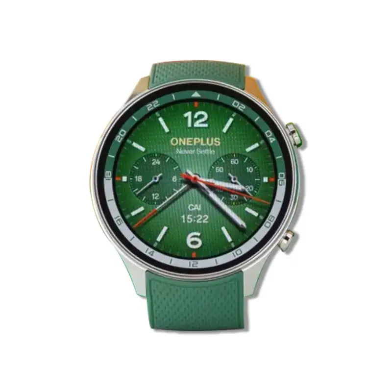 OnePlus Snapdragon Smartwatch displaying fitness tracking features including steps, calories, and heart rate monitor