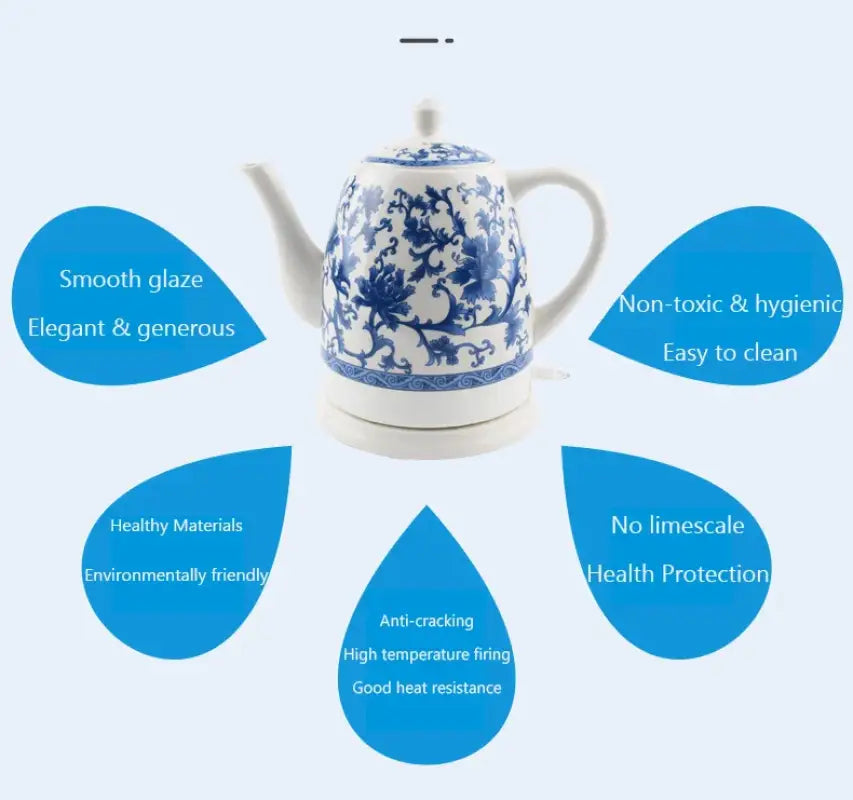 Porcelain Ceramic Electric Kettle Automatic Power Off 220 V Anti-dry burning