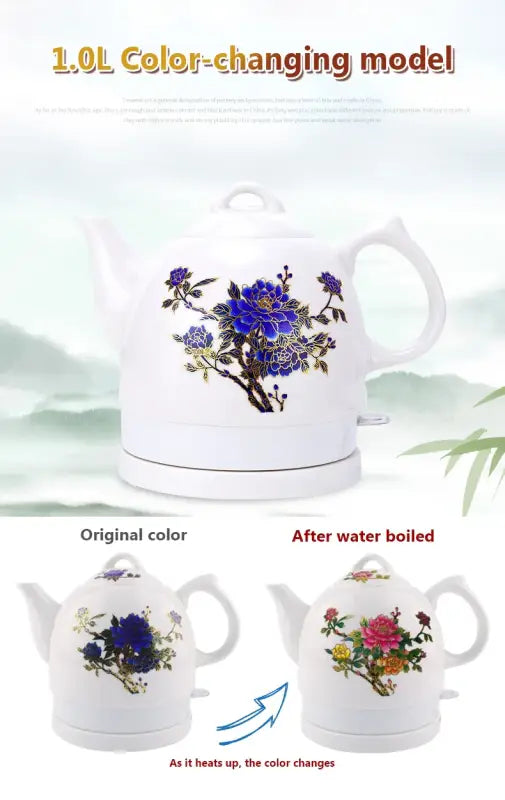 Porcelain Ceramic Electric Kettle Automatic Power Off 220 V Anti-dry burning