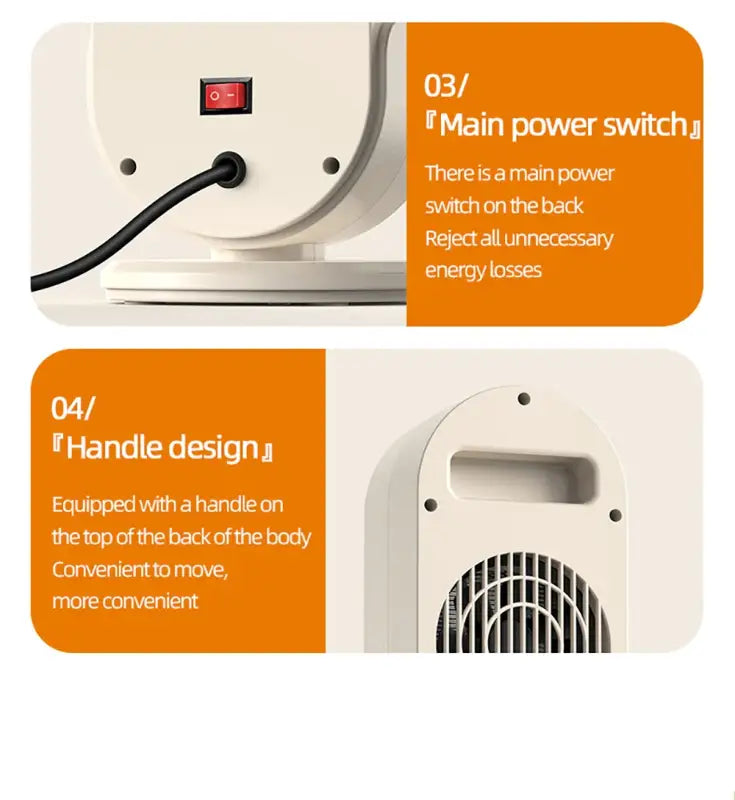 Portable Touch Screen Space Heater with Remote Control and Timing