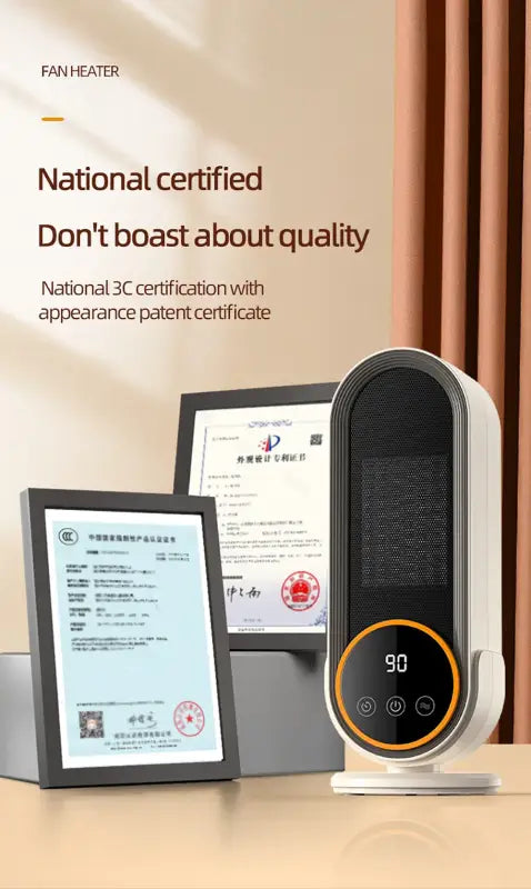 Portable Touch Screen Space Heater with Remote Control and Timing