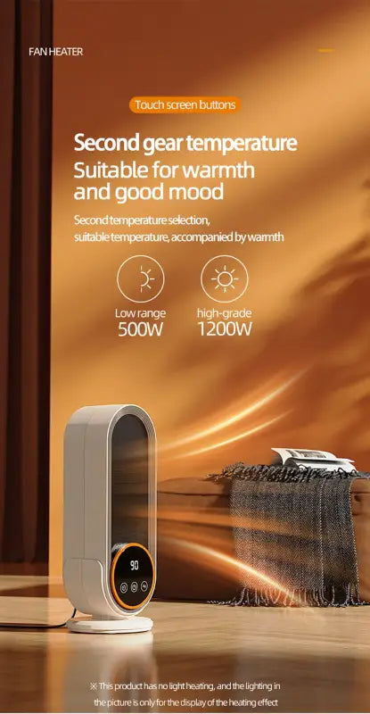 Portable Touch Screen Space Heater with Remote Control and Timing