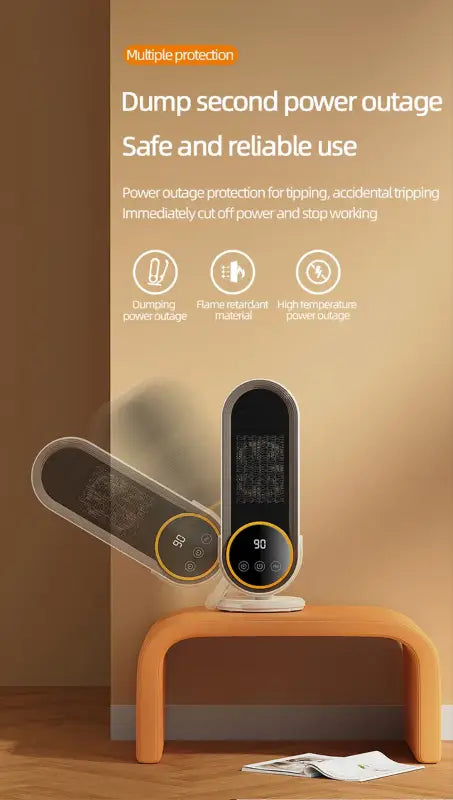 Portable Touch Screen Space Heater with Remote Control and Timing