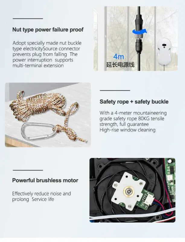 PuRuiKai Atomizing Ultra Thin Robot Window Vacuum Cleaner - Korean standard / Yes