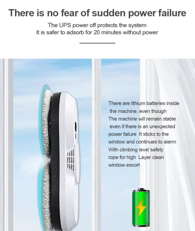 PuRuiKai Atomizing Ultra Thin Robot Window Vacuum Cleaner - Korean standard / Yes