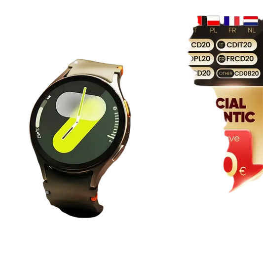 Samsung Galaxy Watch 7 with built-in GPS, Super AMOLED display, sleek black silver stainless steel case