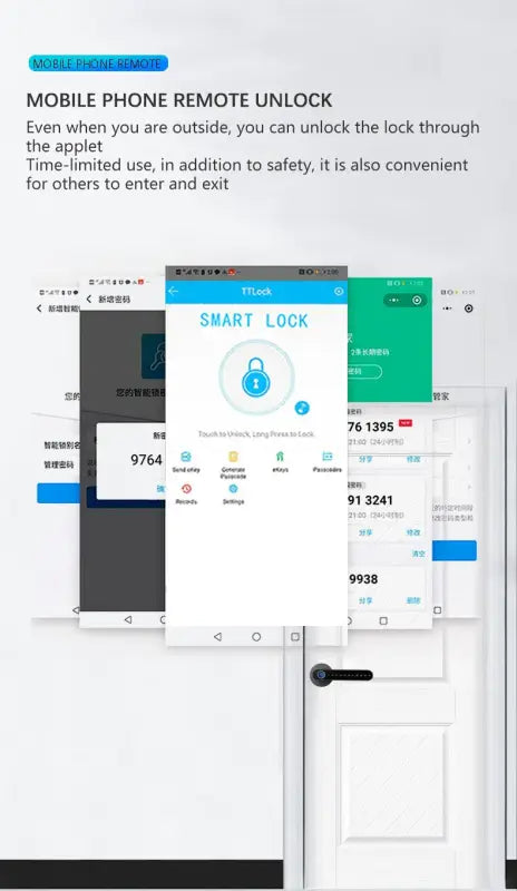Smart Door Handle Fingerprint Password Digital Lock Tuya App Keyless