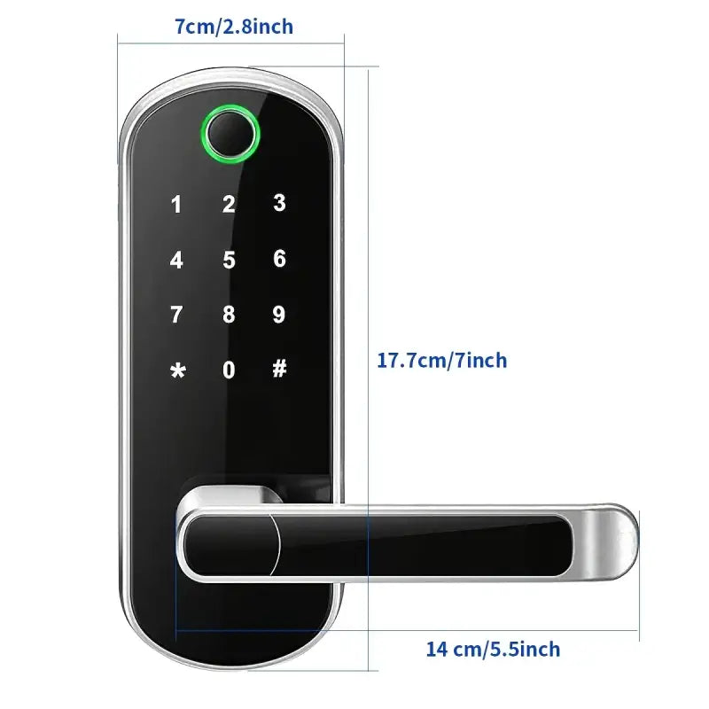 Smart Fingerprint Door Lock App Remote Control Keyless WIFI Digital Touchscreen