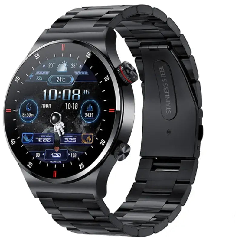 Samsung Galaxy S23 Ultra Smart Watch close-up view with Bluetooth call function and message reminder