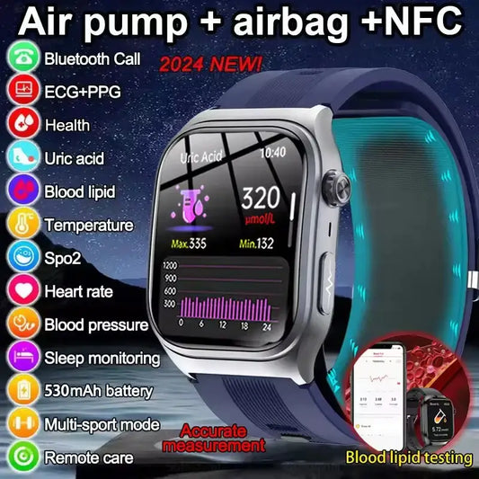 Smartwatch with Air Pump Sensor – Micro Health Examination & Sport Fitness Tracker