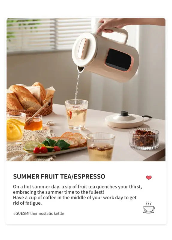 Stainless steel integrated Electric kettle adjustable temperature