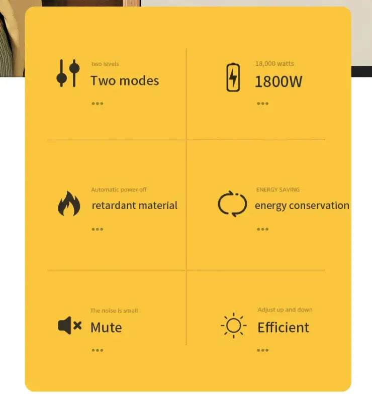 Winter 1800w Portable Oscillating Space Heater Remote Control MiniElectric Fan