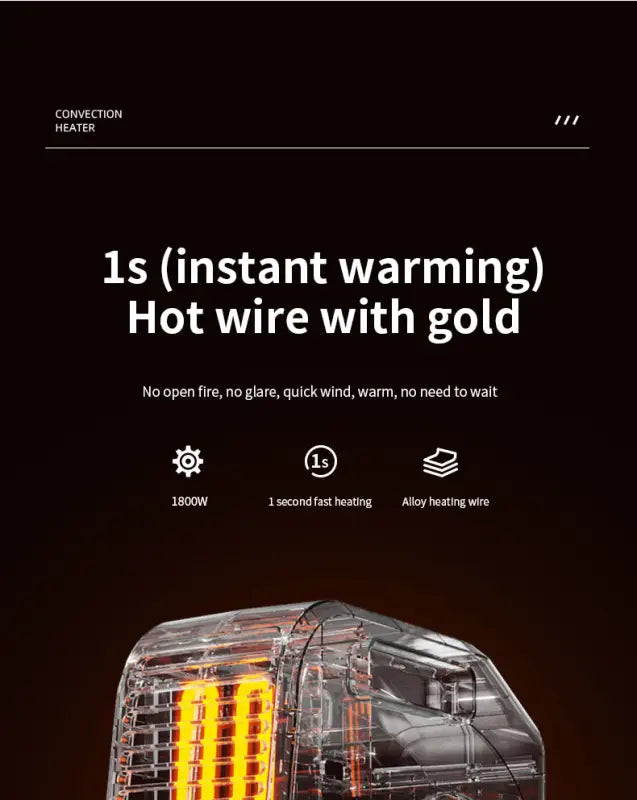 Winter 1800w Portable Oscillating Space Heater Remote Control MiniElectric Fan