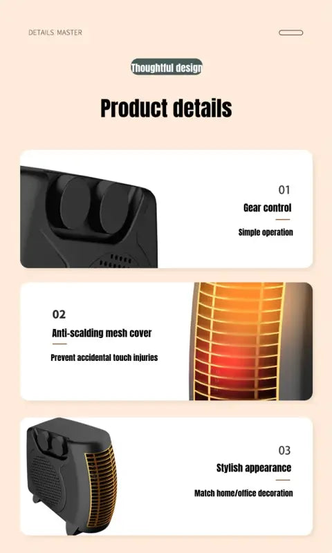 Winter Warmer Household Desktop Electric Heater Fan