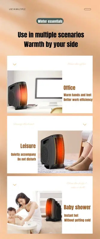 Winter Warmer Household Desktop Electric Heater Fan
