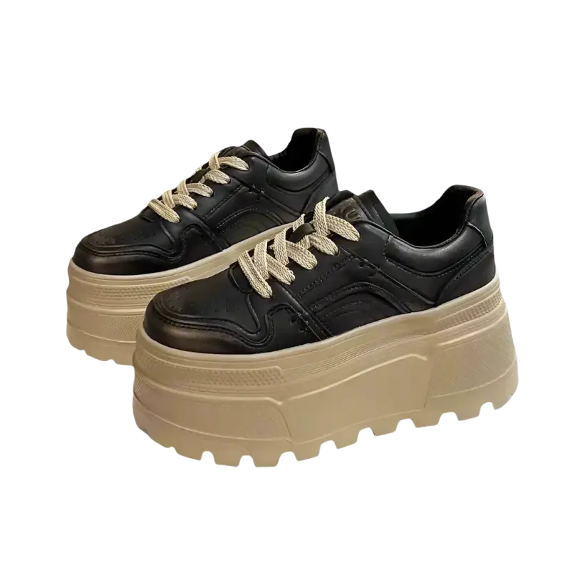 High Platform 8CM Lace-up Sneakers for Women - Front Profile