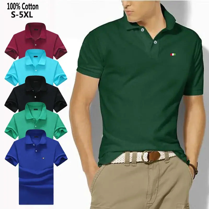 100% Cotton High Quality Men's Polo Summer Casual Short Sleeve Shirt